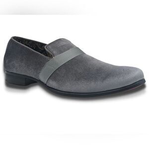 MONTIQUE MEN'S SOLID VELVET GREY FASHION SLIP-ON SHOE S91.